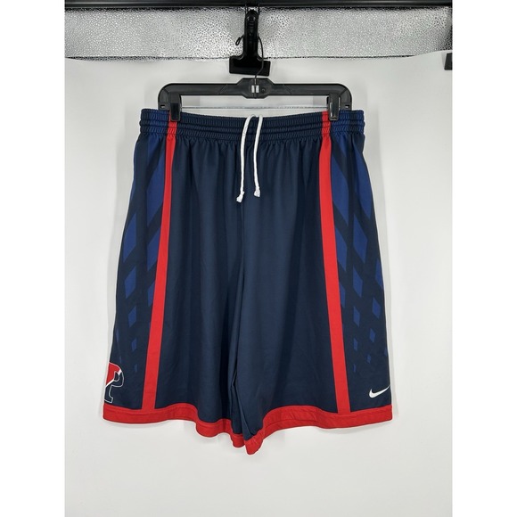 U Penn Quakers Nike Athletic Shorts Drawstring Basketball Blue Red Mens 2XL - Picture 1 of 6